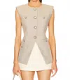 Veronica Beard Tamara Vest In Sandalwood Melange In Neutral