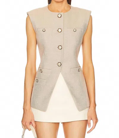 Veronica Beard Tamara Vest In Sandalwood Melange In Neutral