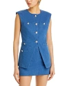 Veronica Beard Tamara Cotton Blend Cutaway Vest In Light Cornflower