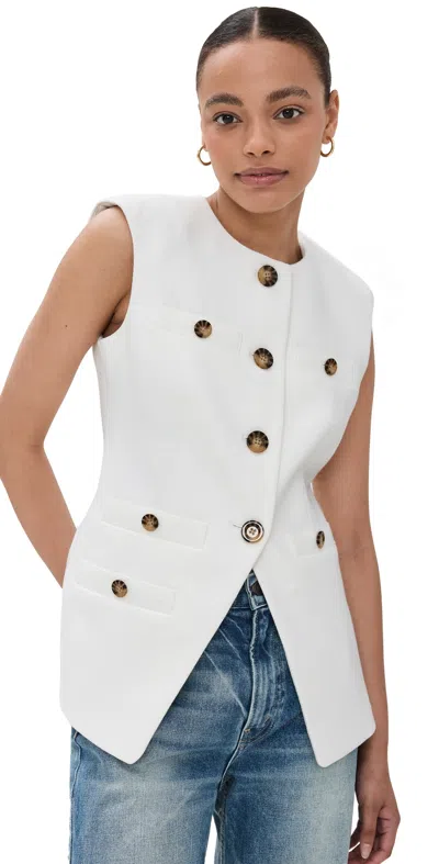 Veronica Beard Tamara Tailored Vest In Off White