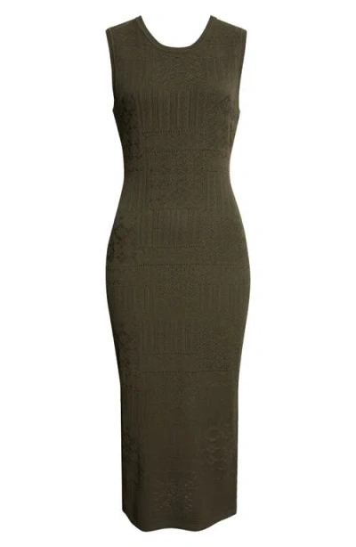 Veronica Beard Tamiko Sleeveless Knit Midi Dress In Green