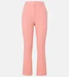 Veronica Beard Tani High-rise Cotton Flared Pants In Pink