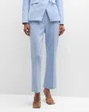 Veronica Beard Tani Flared Trousers In Ice Blue