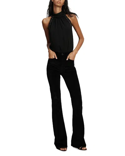Veronica Beard Tanisha Beaded Mock Neck Top In Black