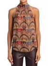Veronica Beard Tanisha Paisley Halter Top In Multi