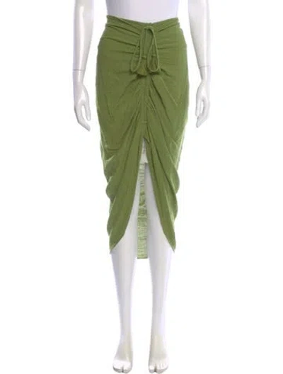 Pre-owned Veronica Beard Tassel Accents Midi Length Skirt In Green