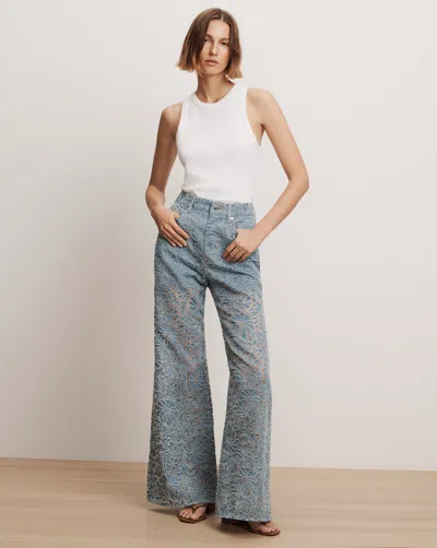 Veronica Beard Taylor Burnout Wide-leg Jean