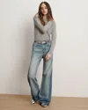Veronica Beard Taylor Color-block Wide-leg Jean In Blue