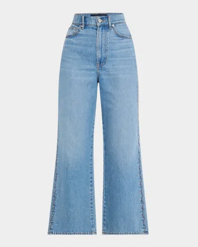 Veronica Beard Taylor Crop High-rise Wide Jeans In Blue