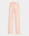 Veronica Beard Taylor Crop High-rise Wide Jeans In Stoned Pink Shell