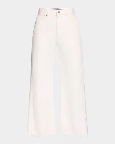 Veronica Beard Taylor Crop High-rise Wide Jeans In White