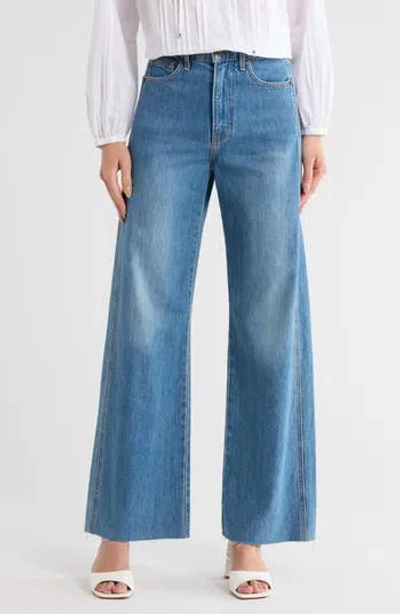 Veronica Beard Taylor Crop Wide Leg Jeans In Blue
