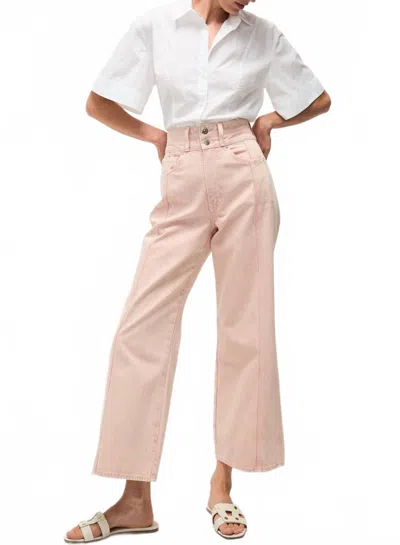 Veronica Beard Taylor Cropped High Rise Wide Jean In Pink In Neutral