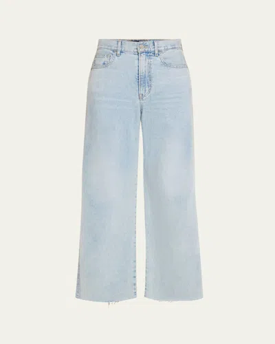 Veronica Beard Taylor Cropped High-rise Wide Jeans