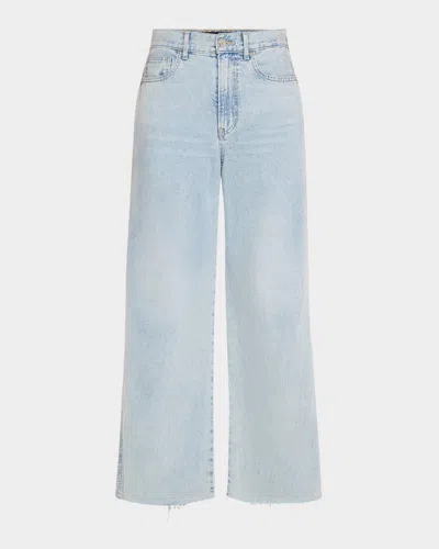 Veronica Beard Taylor Cropped High-rise Wide Jeans