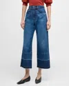 Veronica Beard Taylor Release Hem High Waist Ankle Wide Leg Jeans In Bright Blue
