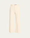 Veronica Beard Taylor Cropped High-rise Wide Jeans In Neutral
