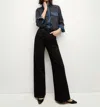 Veronica Beard Taylor Cropped High Rise Wide Leg Jean In Onyx In Black