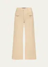 VERONICA BEARD TAYLOR CROPPED HIGH-RISE WIDE-LEG JEANS