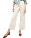 Veronica Beard Taylor Cropped High Wide Leg Cord Pants In Ecru In White