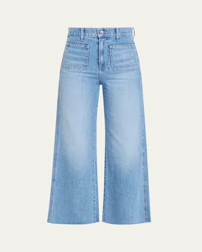 Veronica Beard Taylor Cropped High-rise Wide Jeans In Blue
