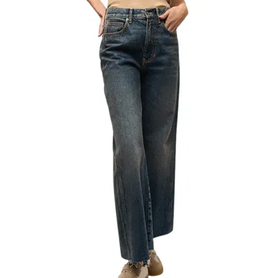 Veronica Beard Taylor Cropped Wide-leg Jean In Equinox Blue In Multi