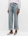Veronica Beard Taylor Cropped Wide-leg Jeans In Airway Cloud