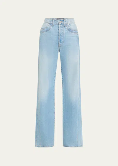 Veronica Beard Taylor Cropped Wide-leg Jeans In Airway Cloud