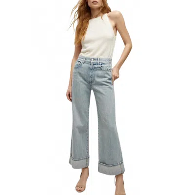 Veronica Beard Taylor Cuffed Wide-leg Jeans In Airway Cloud In Multi