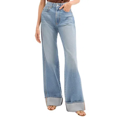 Veronica Beard Taylor Cuffed Wide-leg Jeans In Bright Nova In Blue