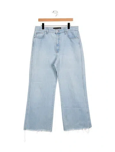 Pre-owned Veronica Beard Taylor Edge Wide-leg Wide Leg Jeans In Blue