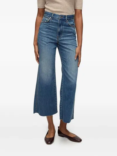 Veronica Beard Taylor Frayed-hem Jeans In Blue