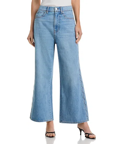 Veronica Beard Taylor High Rise Cropped Wide Leg Jeans In Nova In Blue