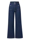 Veronica Beard Taylor Patch-pocket Wide-leg Jean In Indigo Rinse In Blue