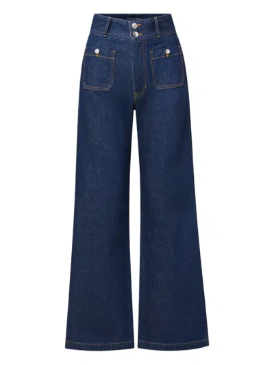 Veronica Beard Taylor High-rise Patch-pocket Jeans In Blue