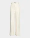 Veronica Beard Taylor High-rise Vegan Leather Jeans In Ecru