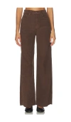 Veronica Beard Taylor High Rise Wide Leg In Brown