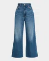 Veronica Beard Taylor High-rise Wide-leg Crop Jeans In Blue