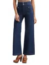 Veronica Beard Taylor Patch-pocket Wide-leg Jean In Indigo Rinse In Blue