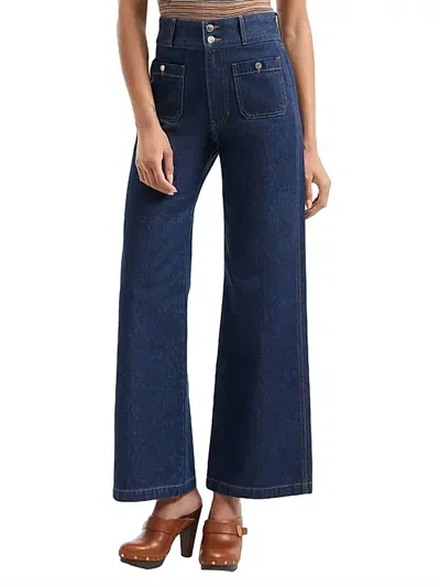 Veronica Beard Taylor High Rise Wide Leg Jean In Indigo Rinse In Blue