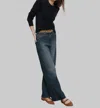 Veronica Beard Taylor High Rise Wide Leg Jean In Rebel Blue In Blue