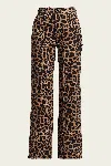 Veronica Beard Taylor High-rise Wide-leg Leopard Jeans With Chaps In Brown