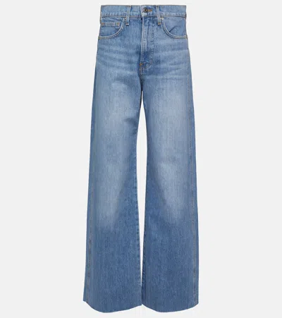 Veronica Beard Taylor High-rise Wide-leg Jeans In Blue