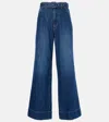 Veronica Beard Taylor High-rise Wide-leg Jeans In Blue