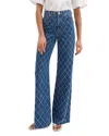 Veronica Beard Taylor Diamond-print High-rise Wide-leg Jeans In Blue Diamond