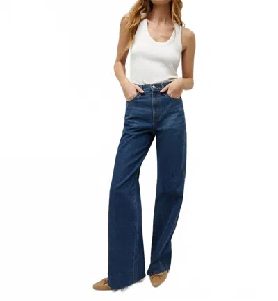 Veronica Beard Taylor High Rise Wide Leg Jeans In Bright Blue