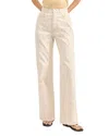 Veronica Beard Taylor High Rise Wide Leg Jeans In Ecru In White