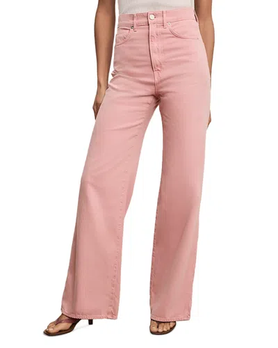 Veronica Beard Taylor High Rise Wide Leg Jeans In Petal In Pink