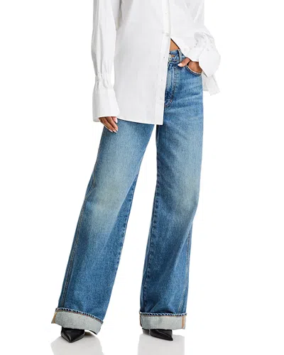 Veronica Beard Taylor High Rise Wide Leg Jeans In Rebel Stone In Denim