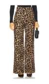 Veronica Beard Taylor High-rise Wide-leg Leopard Jeans With Chaps In Multi